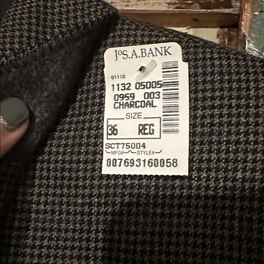 🚨Jos A. Bank Charcoal Wool Tailored Fit Sports Coat Travelers  NWT 36R